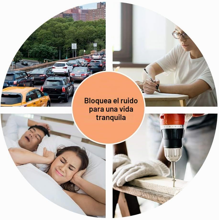 Tapones para los oídos con cable de espuma, 100 pares, protección a...