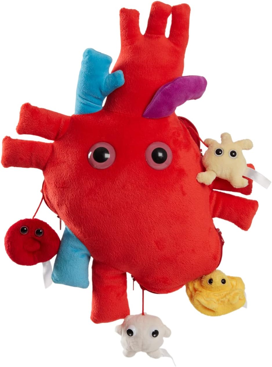 GIANT MICROBES Peluche de corazón anatómico de lujo de 15 pulgadas...