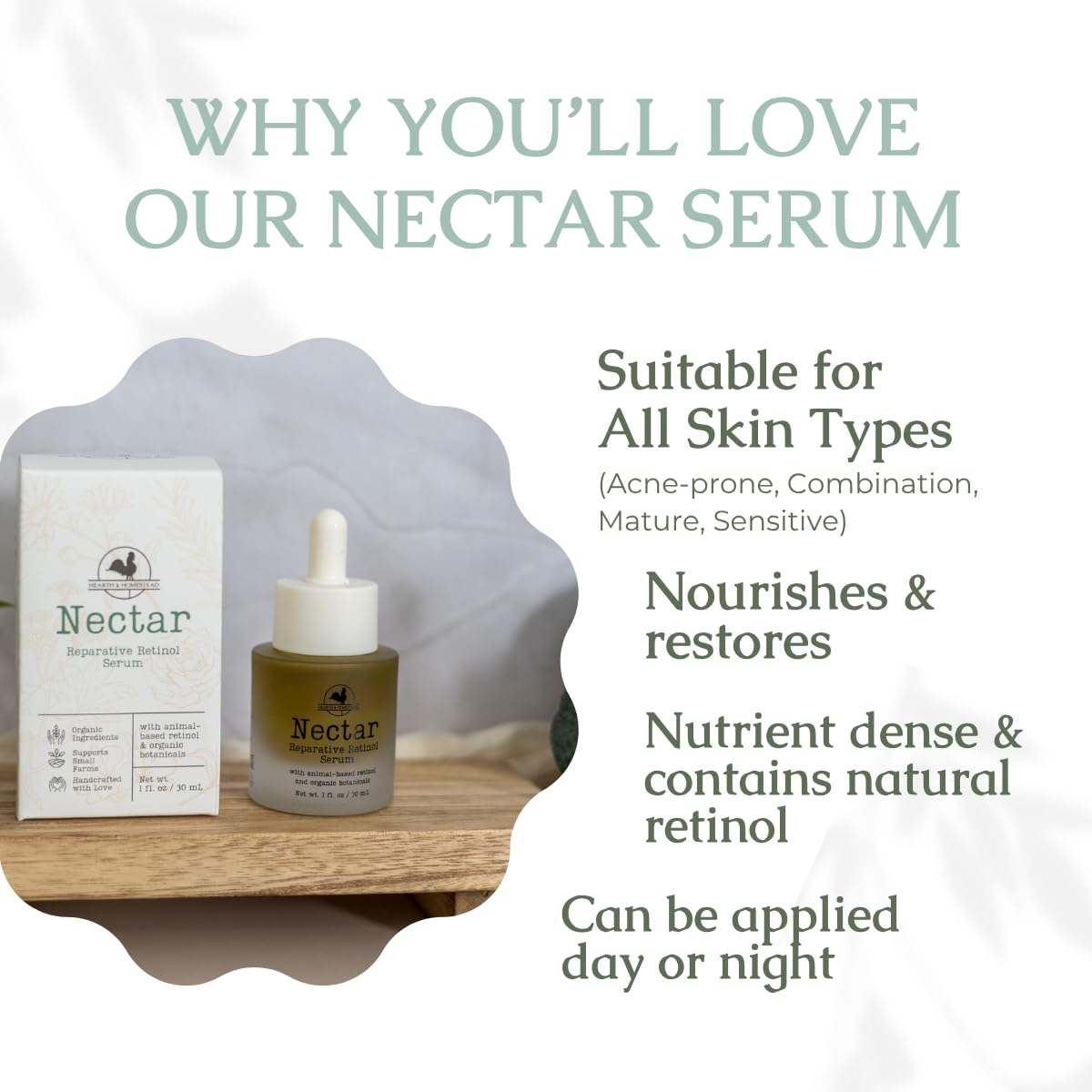 Hearth &amp; Homestead Serum - Néctar Natural Retinol - Aceite de h...