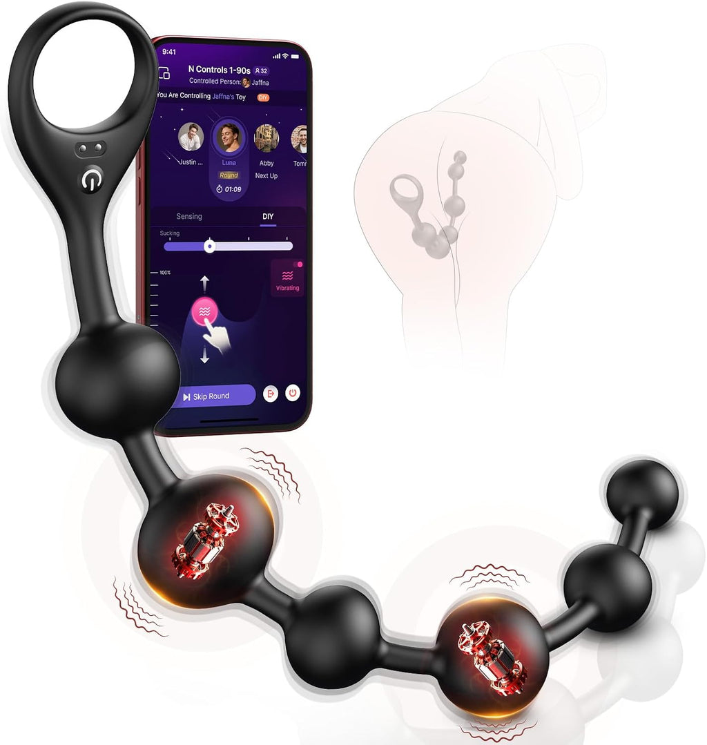 BEISAR Vibrador anal de 15.35 pulgadas con tapón a tope \u2013 Masa...