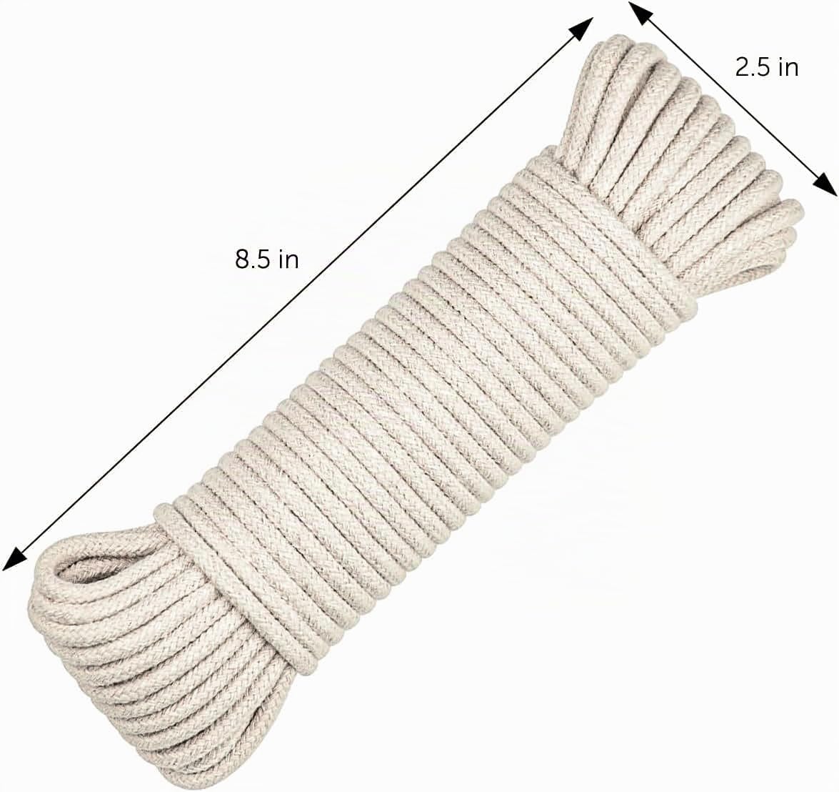 SteadMax Cuerda de algodón natural de 100 pies, cable utilitario de...