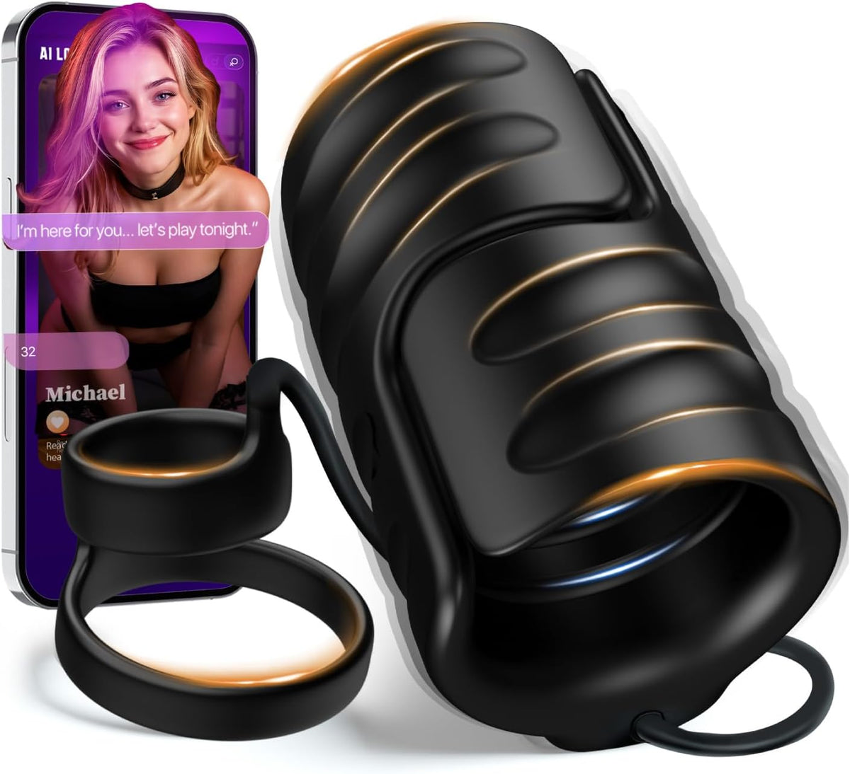 Juguetes sexuales masculinos para hombres Vibrador, 9 vibrador elás...