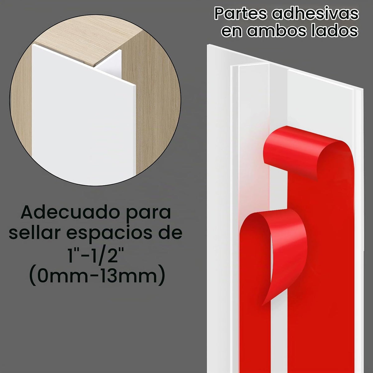 Benory Burlete de silicona en forma de T, blanco, 1.38 pulgadas de...