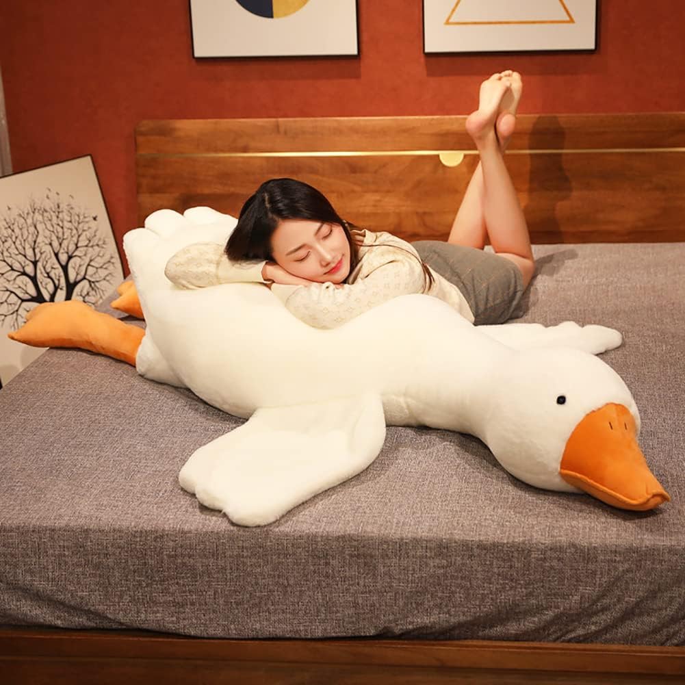 Srutirbo Almohada de ganso gigante blanco de peluche de 63 pulgadas...
