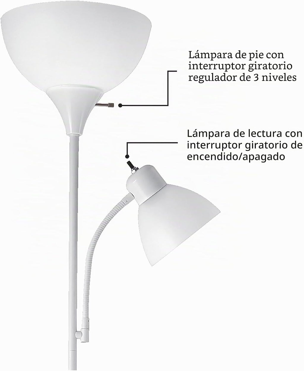 Globe Electric 67136 Delilah - Lámpara de pie, color blanco, 72.88...