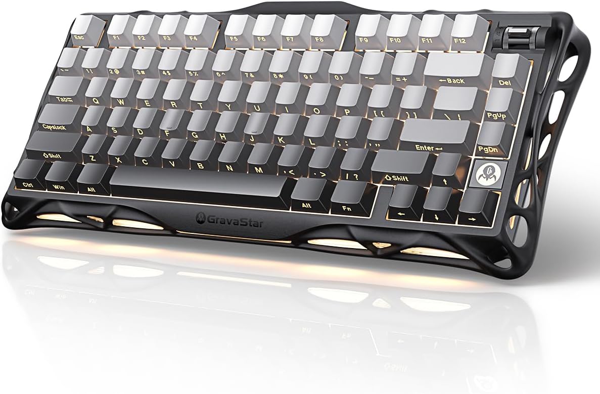 GravaStar Mercury K1 75% teclado mecánico inalámbrico para juegos,...