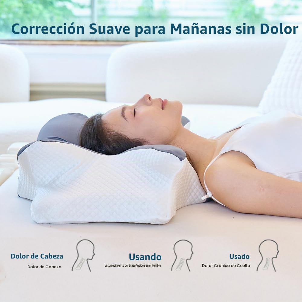 TAFOWTET Almohada cervical de espuma viscoelástica \u2013 Soporte e...
