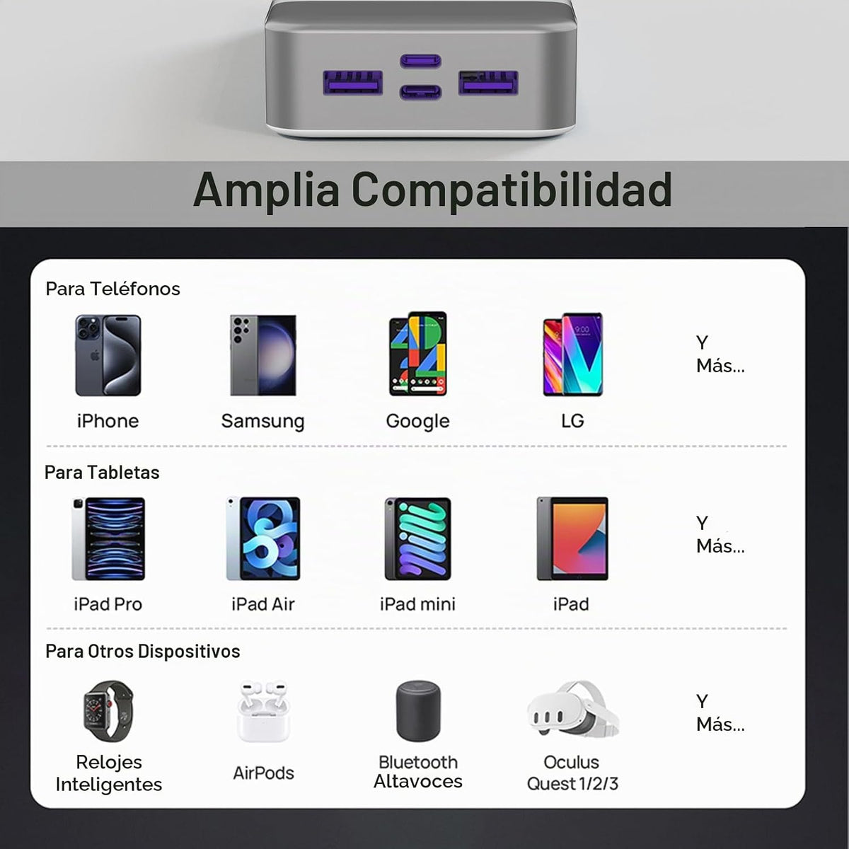 JUOVI Cargador portátil de banco de energía 45W 20000mAh | PD QC ca...