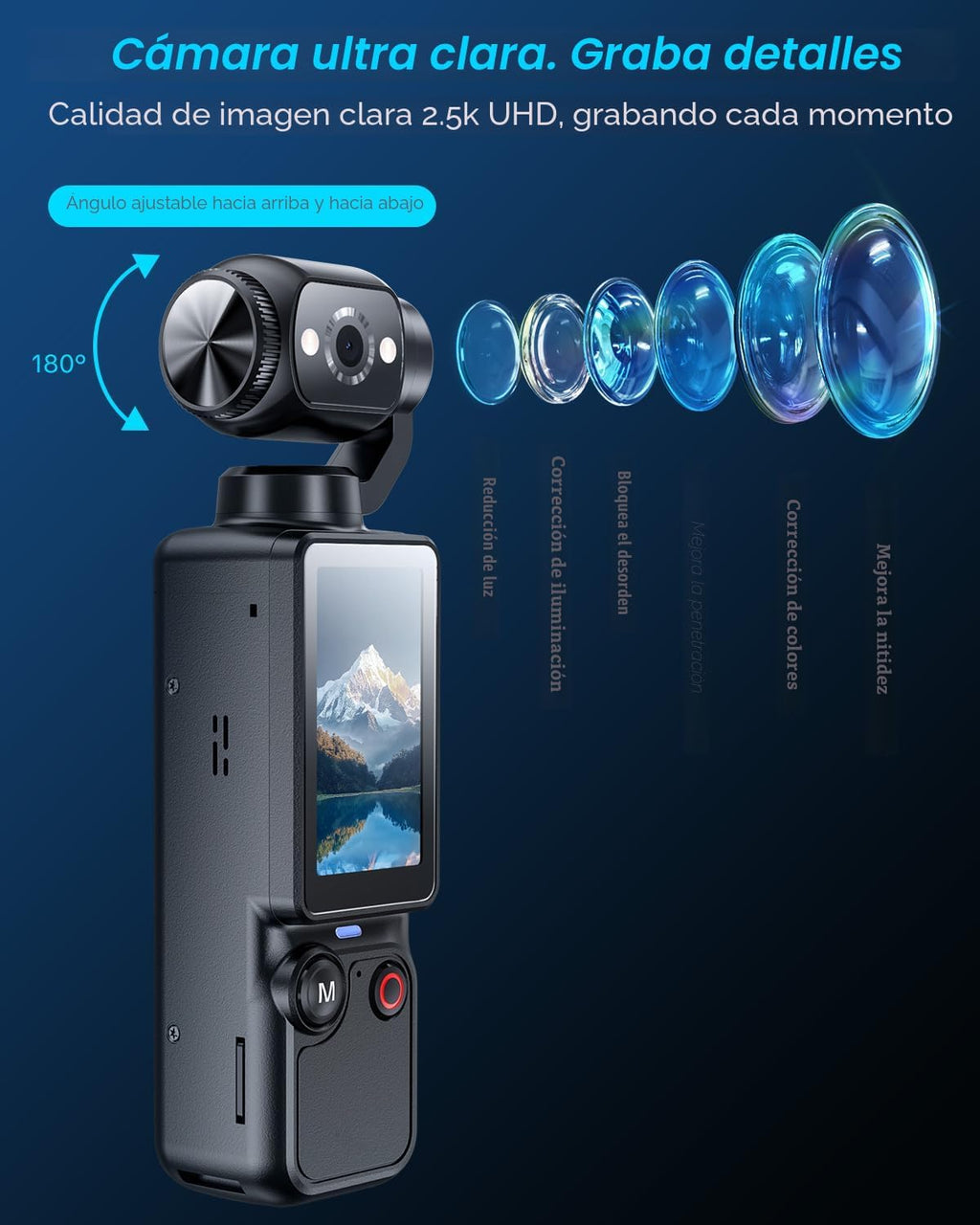 CGXUED - Cámara para vlogging, mini videocámara, cámara de video po...