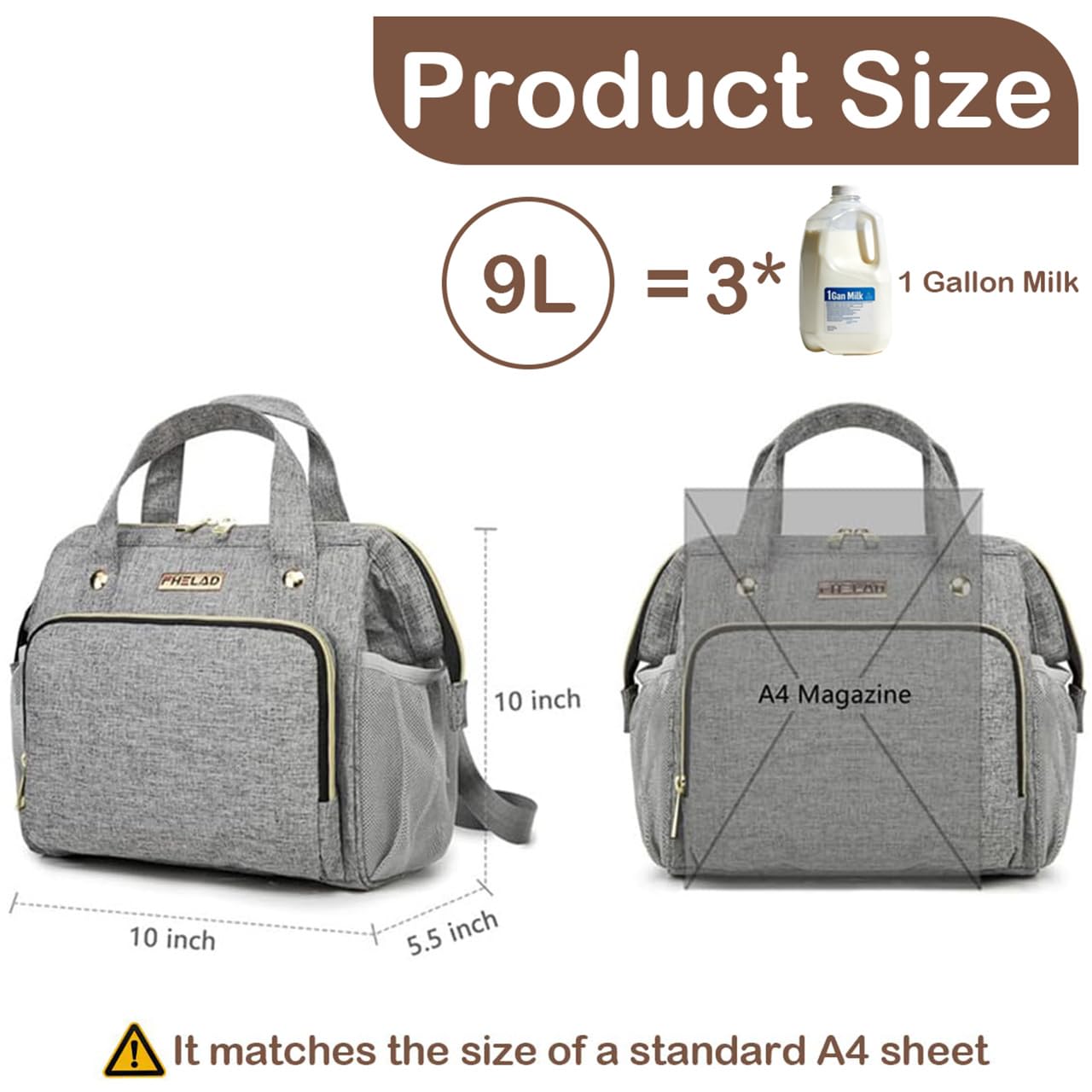 FHELAD - Bolsa de pañales pequeña para mujer, mini bolsa de bebé 4...
