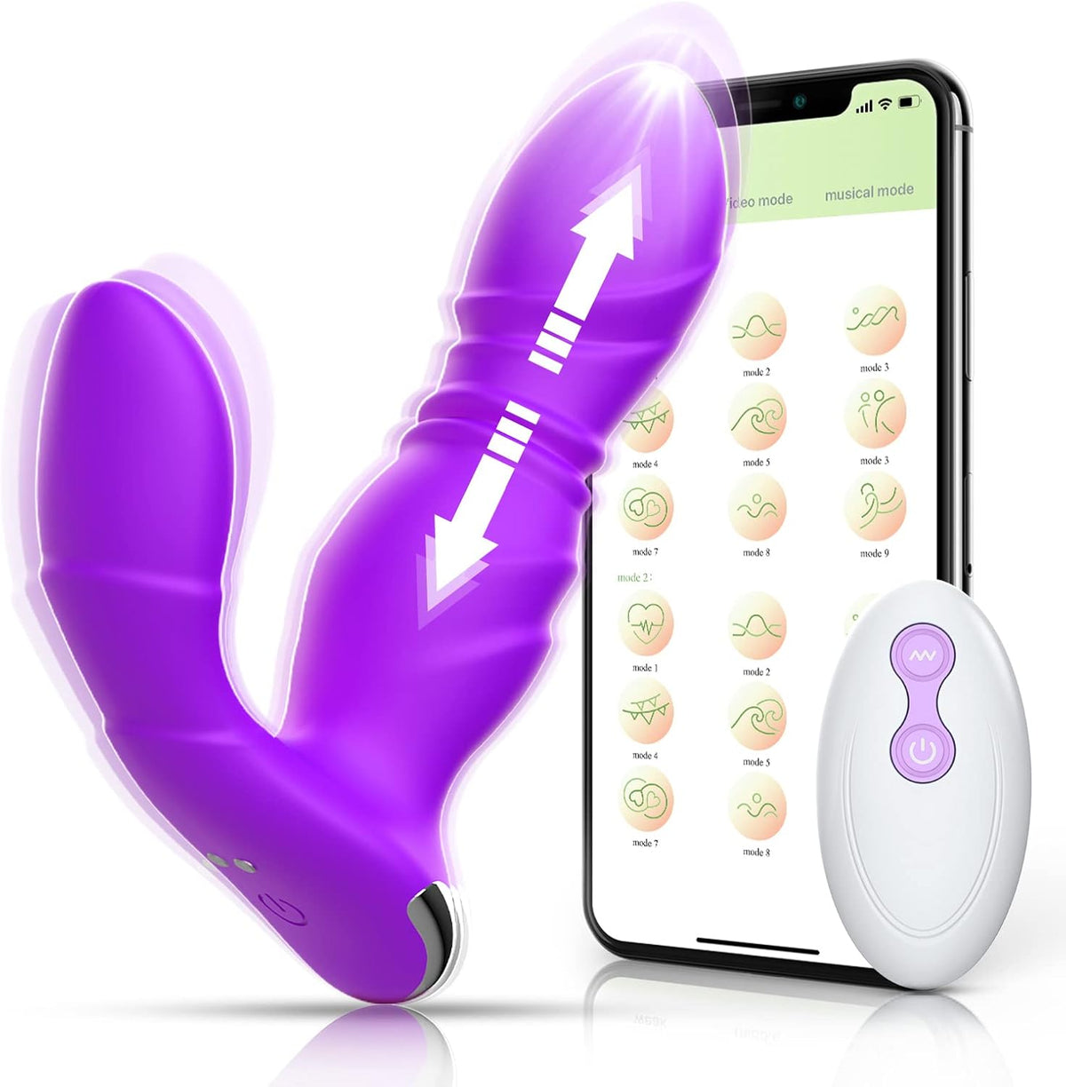 Juguetes sexuales para adultos para mujeres - Vibrador de empuje po...
