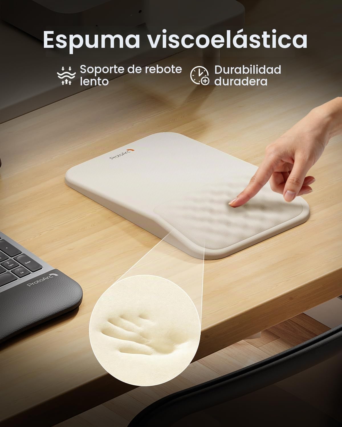 ProtoArc MP50 - Alfombrilla de mouse ergonómica con reposamuñecas,...