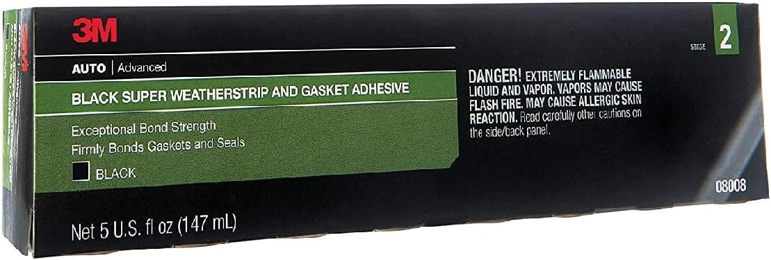 3M 08008 adhesivo superresistente para burletes, 08008, negro, tubo...