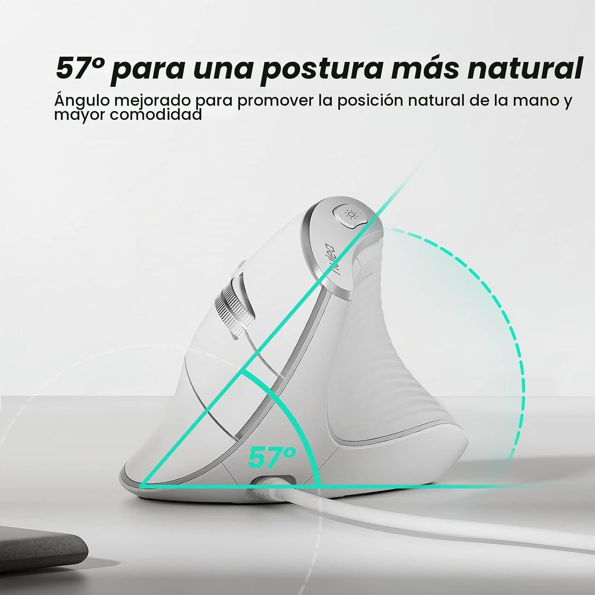 Nulea M504 Ratón Vertical con Cable, Ratón Óptico Ergonómico USB co...