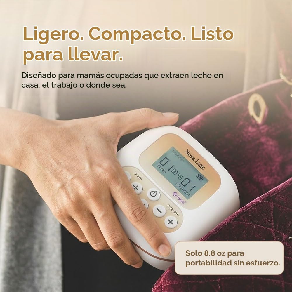 Hygeia Nova Luxe - Extractor de leche eléctrico con copas de colecc...