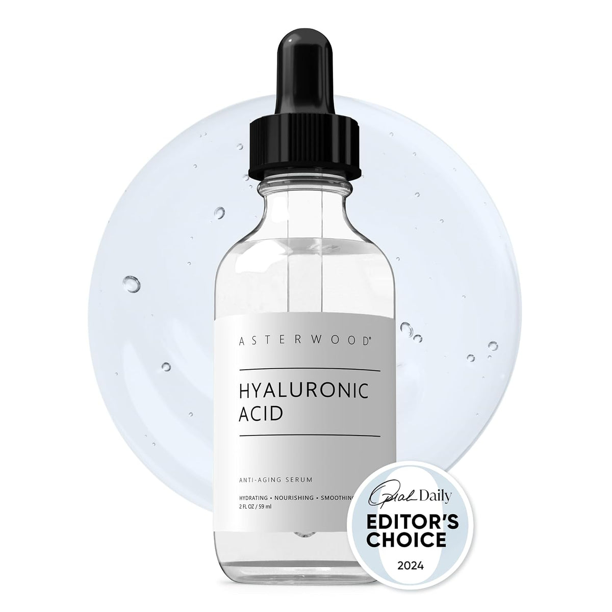 Suero de ácido hialurónico puro Asterwood para rostro, antienvejeci...