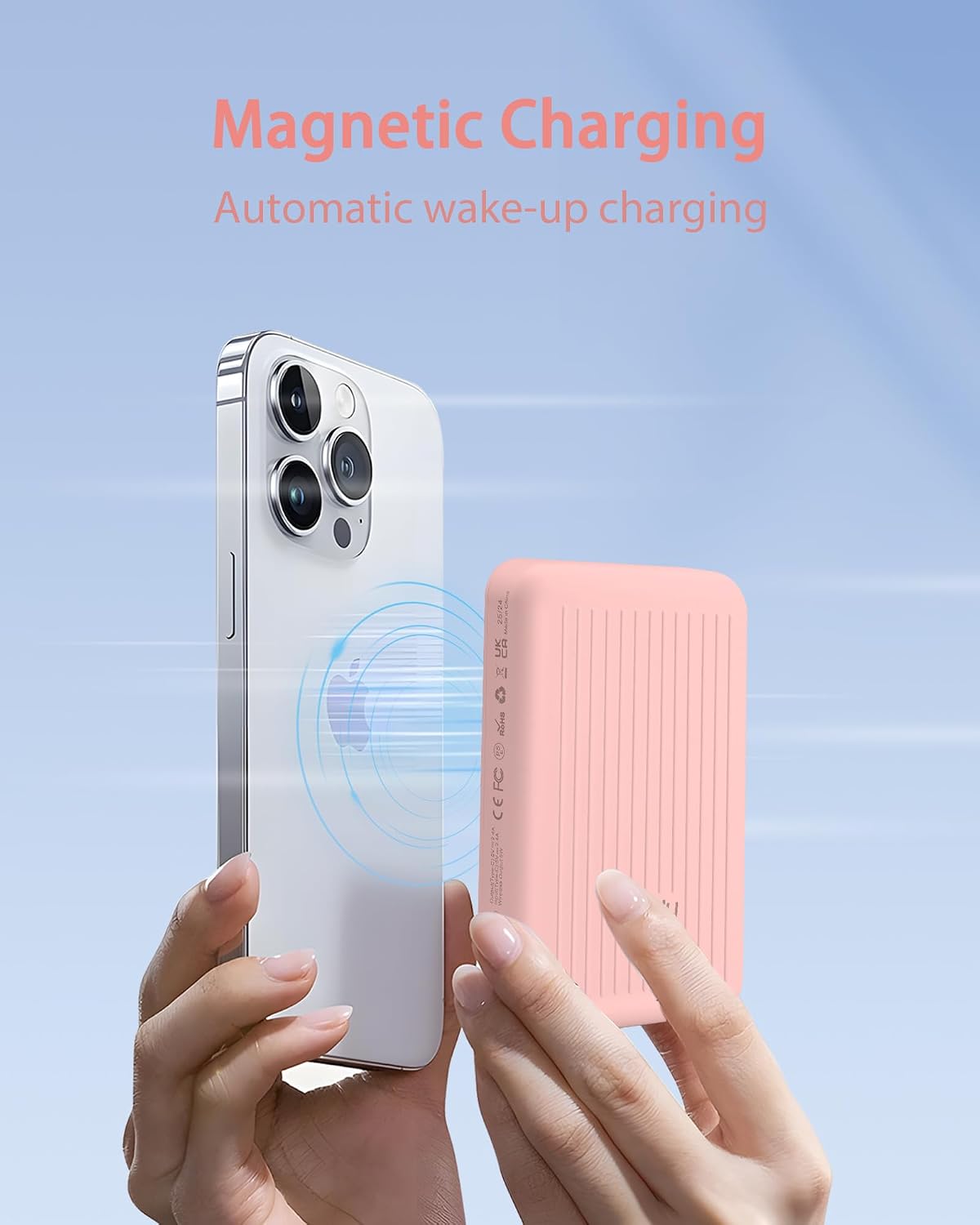 Miady Cargador portátil magnético para iPhone 5000mAh | Mini cargad...