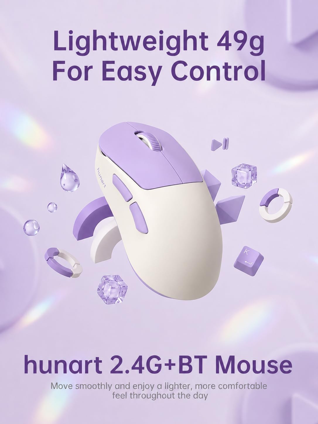 hunart Ratón inalámbrico H6 de 1.73 oz, Bluetooth y 2.4 GHz, carga...