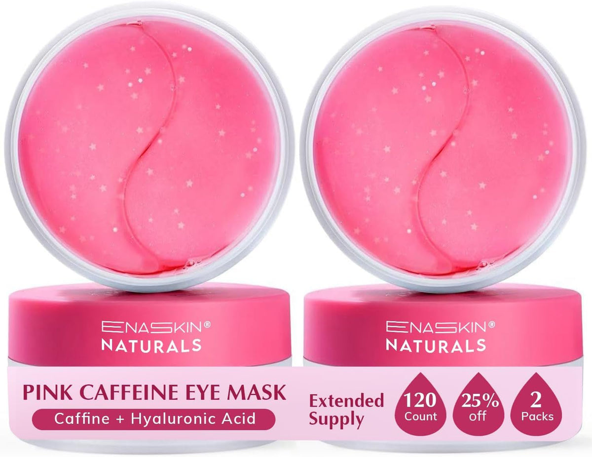 Enaskin Naturals Parches de cafeína debajo de los ojos para la hinc...