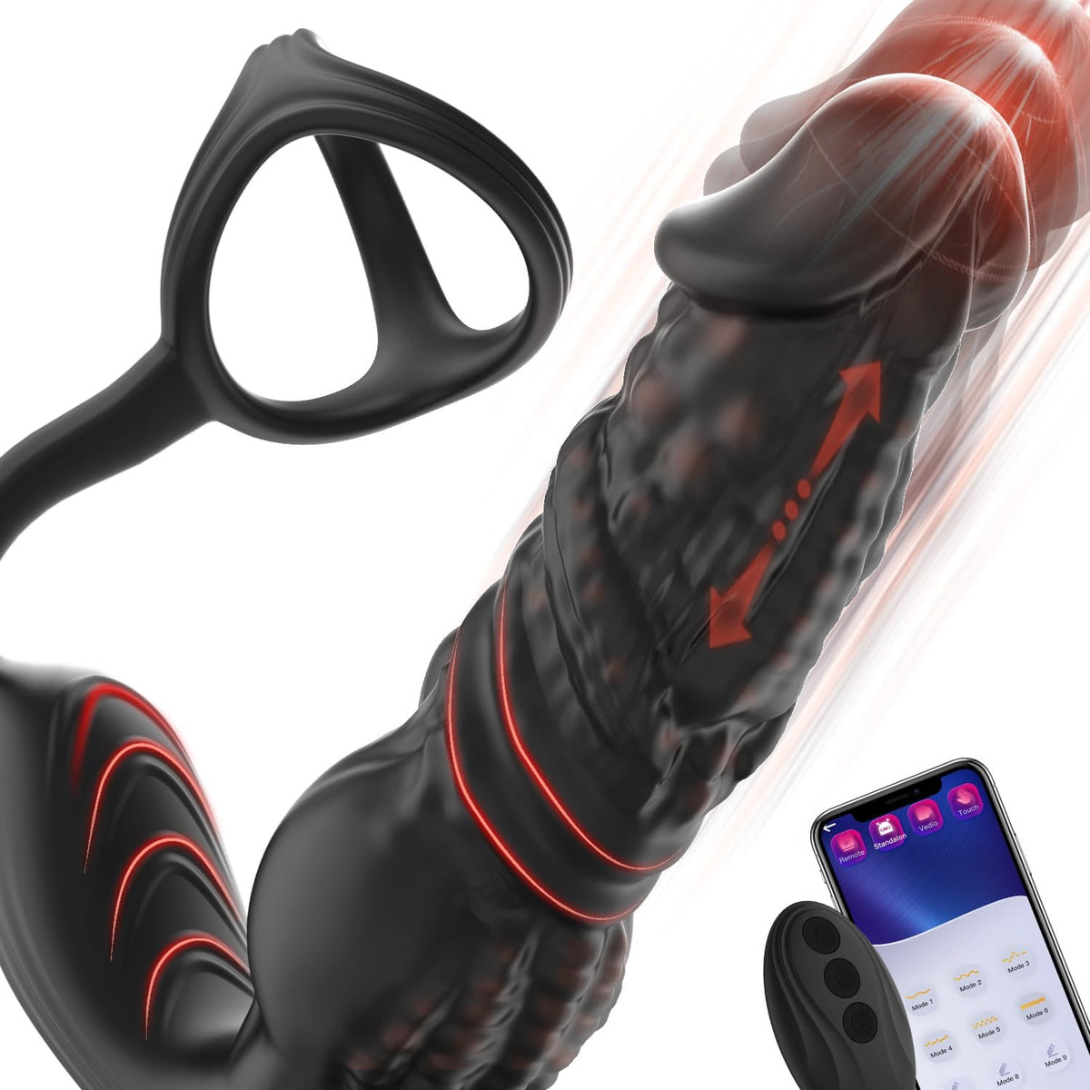 Vibrador anal masajeador de próstata de empuje rápido para hombres,...