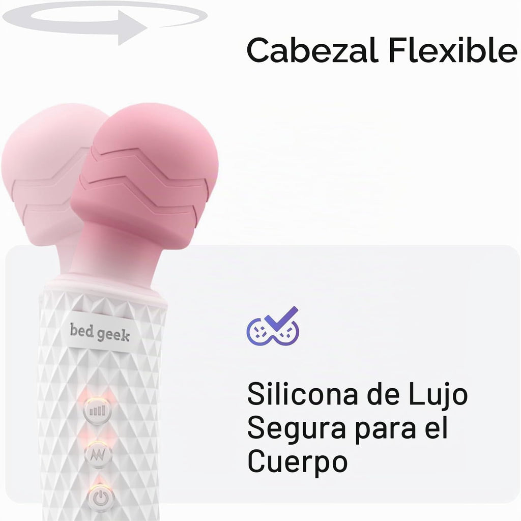 bed geek Masajeador personal inalámbrico de mano, impermeable, reca...