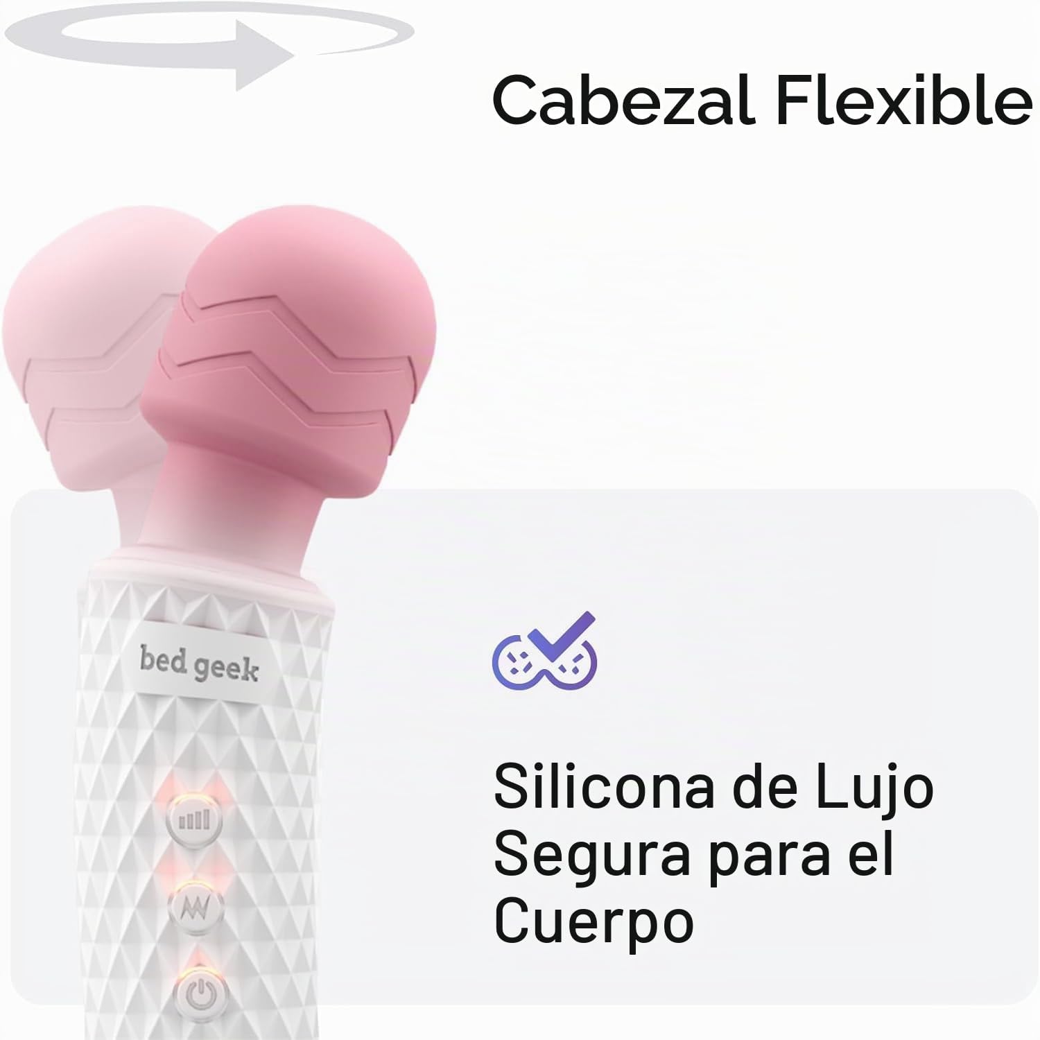 bed geek Masajeador personal inalámbrico de mano, impermeable, reca...