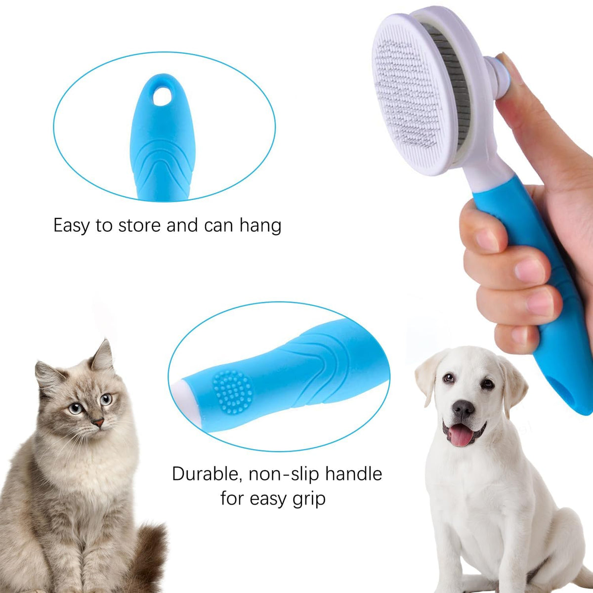 Cepillo deslizante de autolimpieza \u2013 Cepillo para gatos, herra...