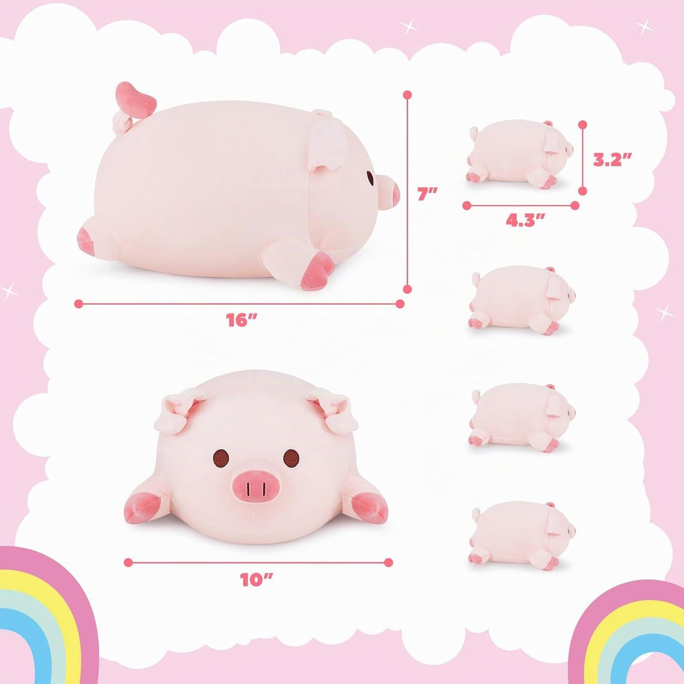 Achwishap 5 Piezas Familia de Cerdos, Cerdo de Peluche Mamá con 4 B...