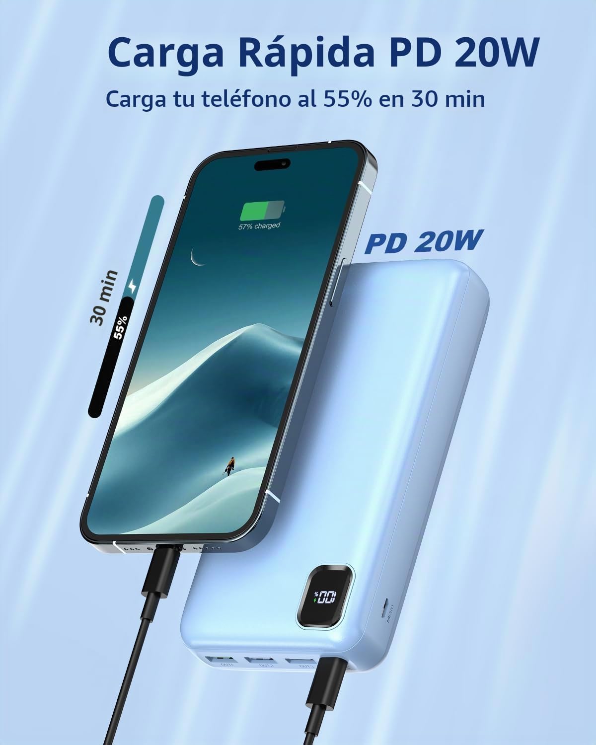 Eliegntist banco portátil del poder del cargador 50000mAh, carga rá...