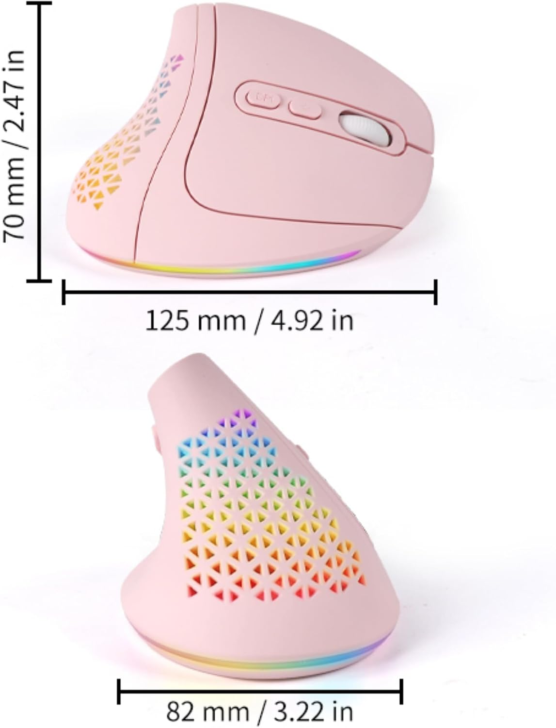 Ratón vertical ergonómico, mouse inalámbrico Bluetooth, 7 ratones r...