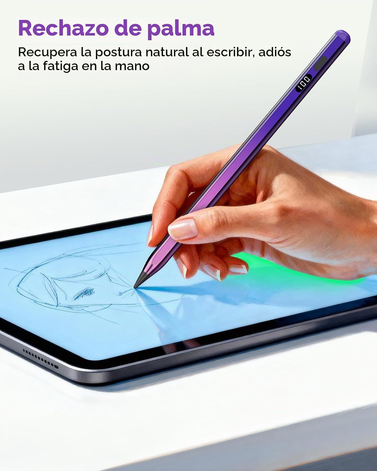 MoKo Lápiz óptico para iPad 2018-2026, lápiz de carga USB-C con pan...