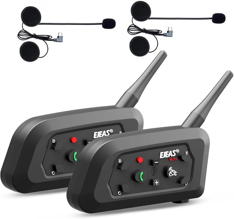 EJEAS V6 Pro+ - Casco de motocicleta Bluetooth 5.1 Intercomunicador...