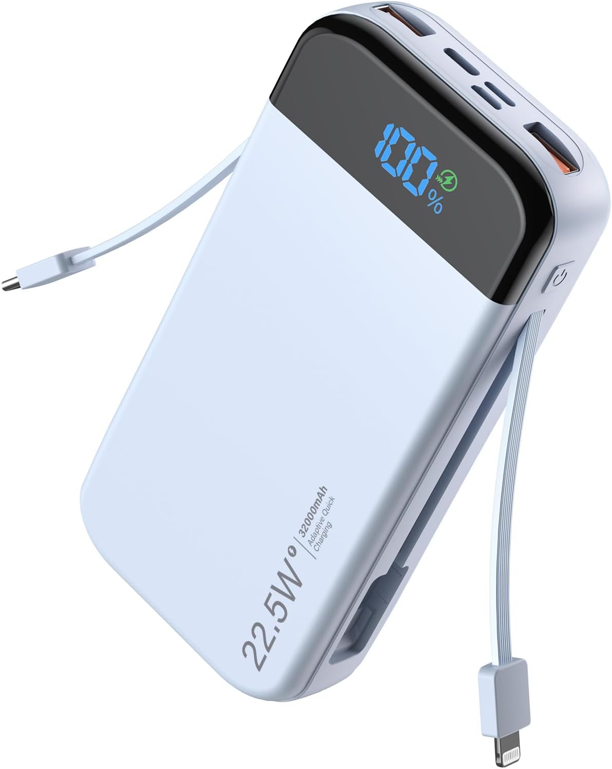Banco de baterías para teléfono 32000 mAh 22,5 W con cables integra...