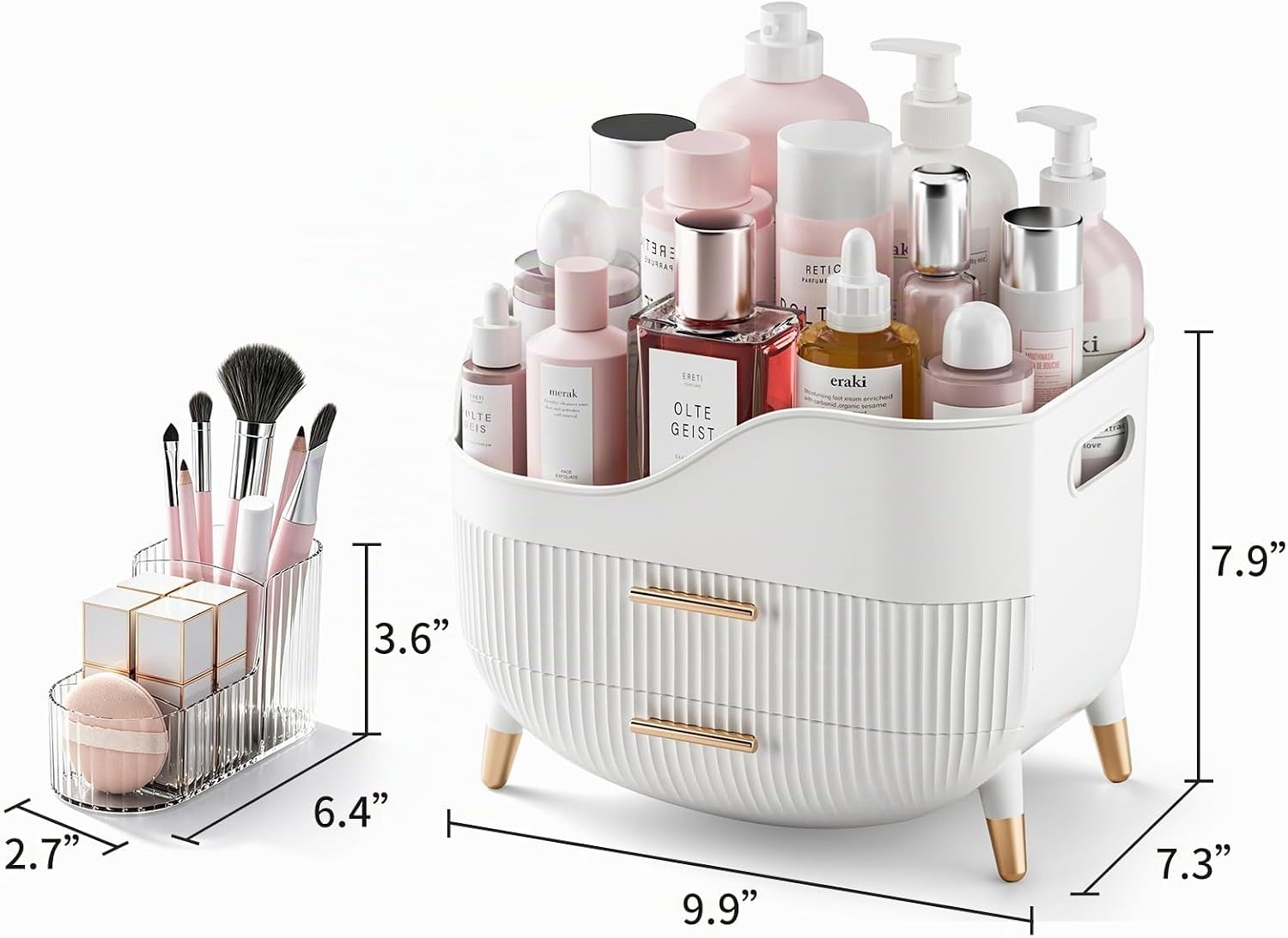 Pajiriona Organizador de maquillaje con cajones, organizador de cui...