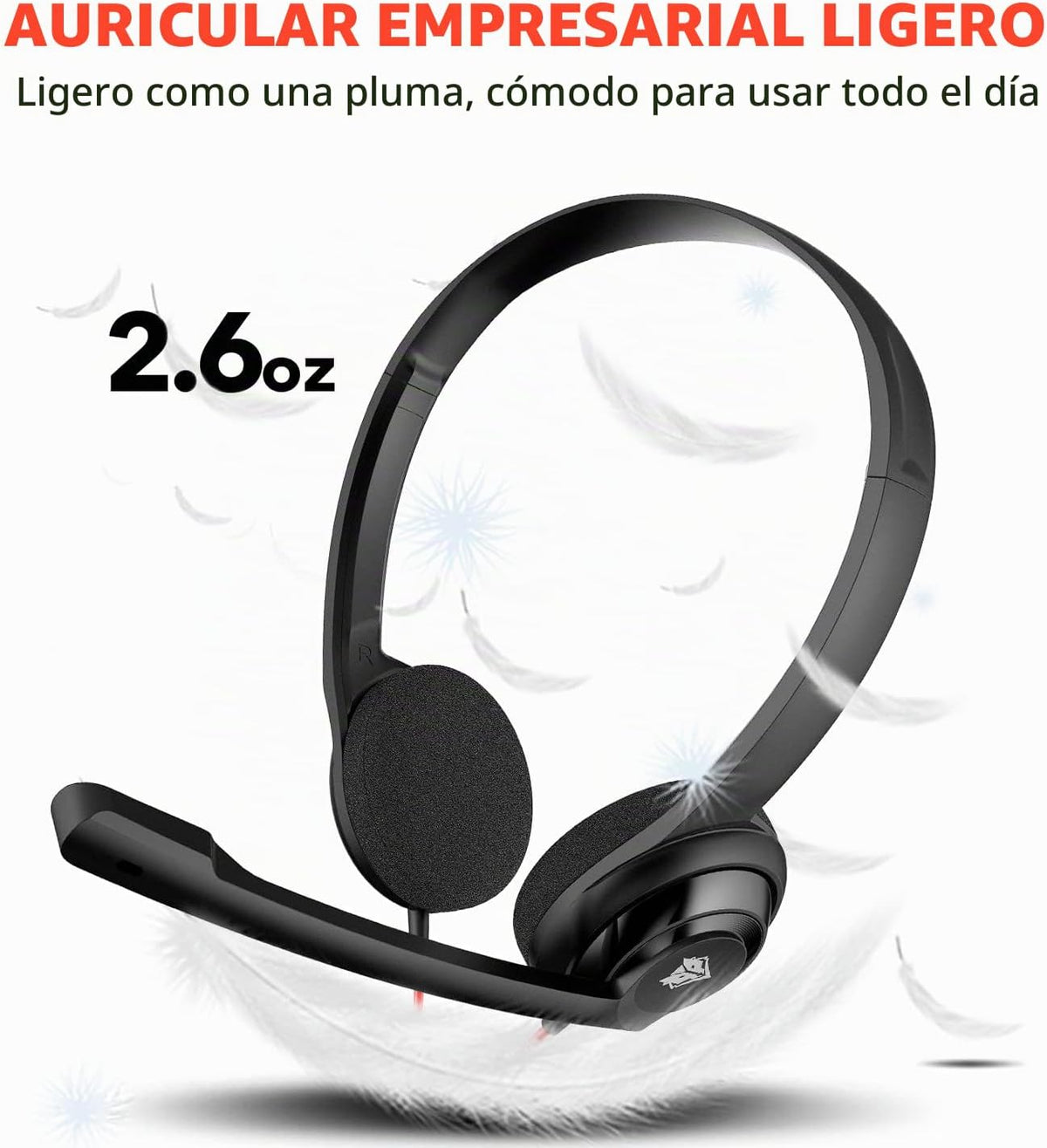 NUBWO HW02 USB C\/0.1 in Auriculares con micrófono para portátil, t...