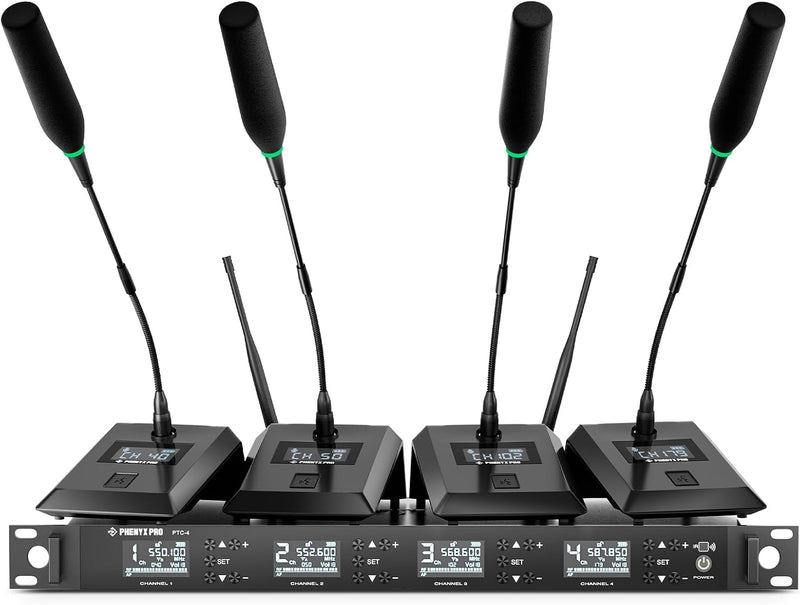 Phenyx Pro Sistema de micrófono inalámbrico para conferencias con e...