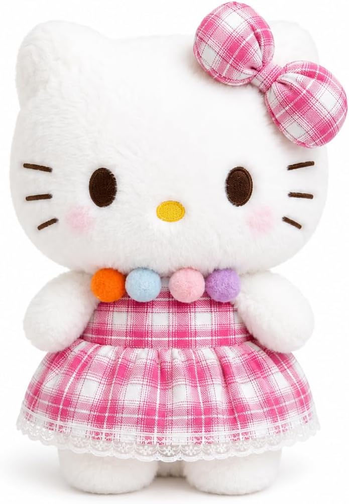 AlphaDesignLuxe Juguete de peluche de gatito con vestido rosa de 12...