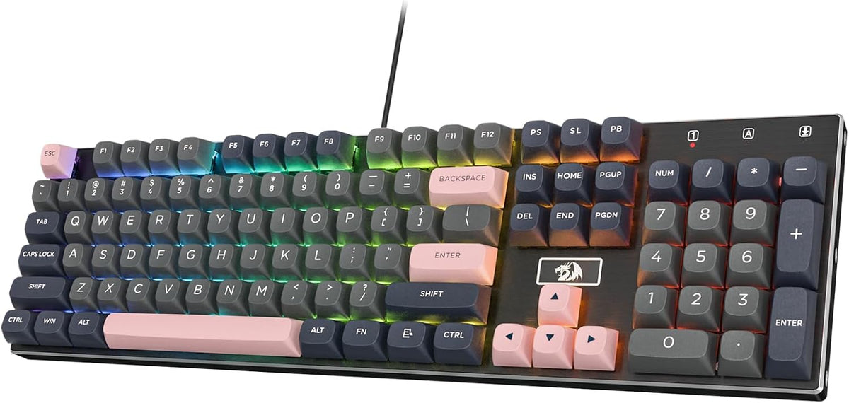 Redragon Teclado mecánico atado con cable del juego K556 RGB, table...