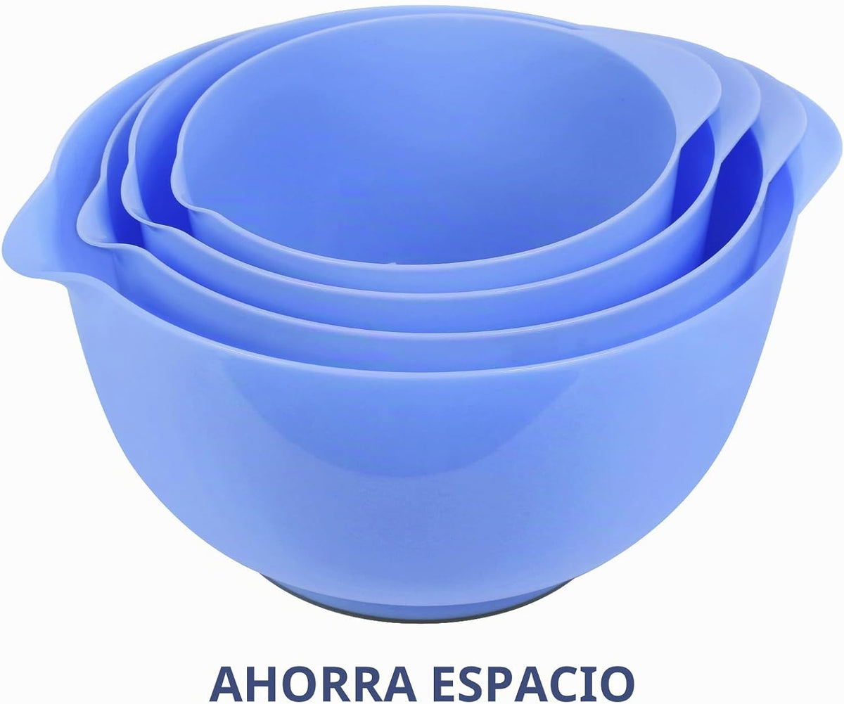 BoxedHome Juego de tazones para mezclar, plástico sin BPA, antidesl...