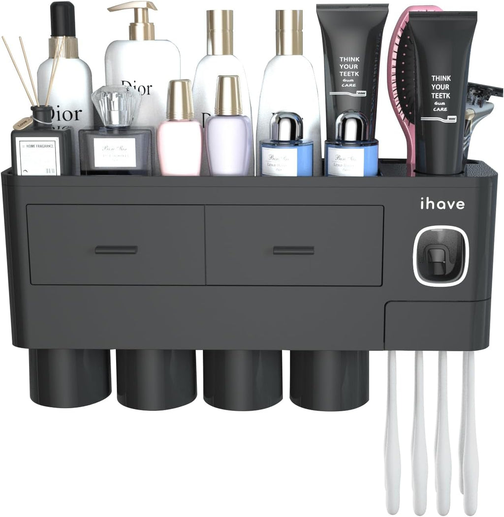 iHave Soportes para cepillos de dientes montados en la pared con |...