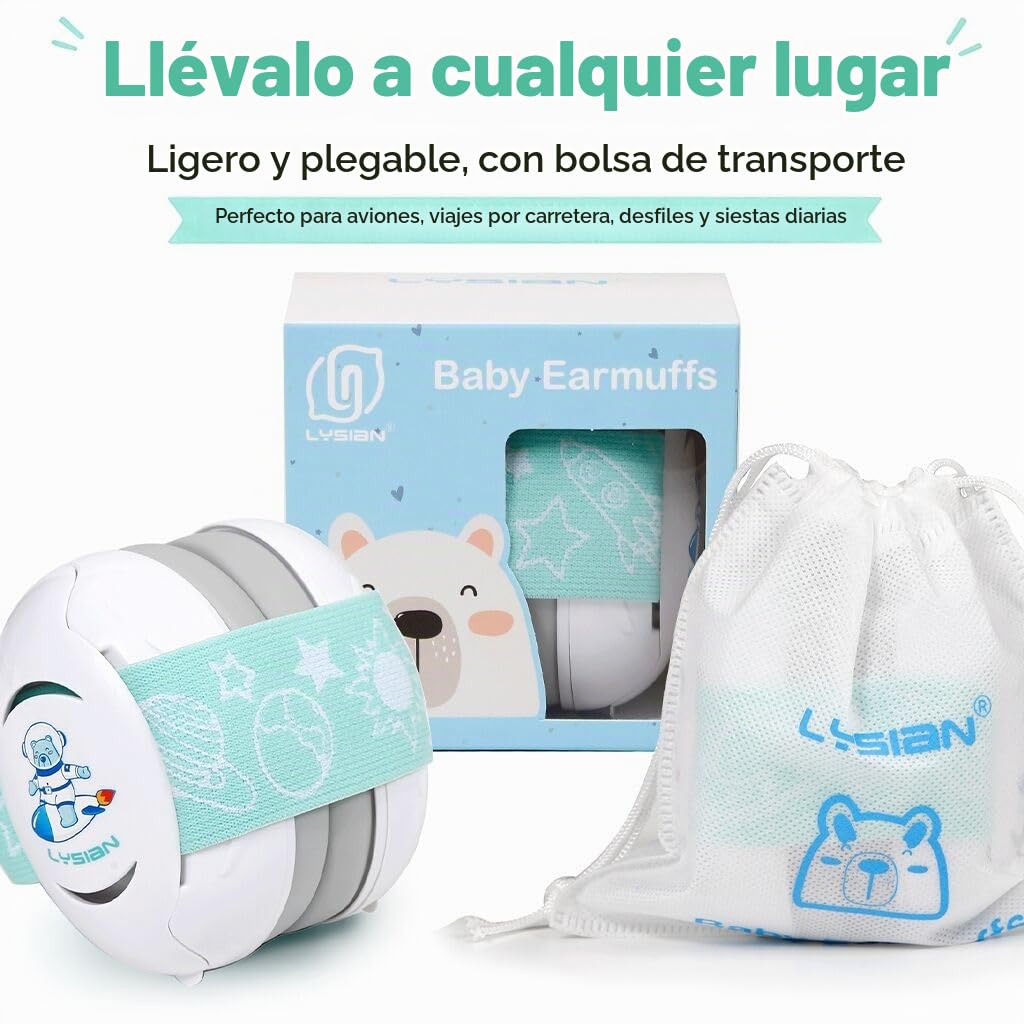 LYSIAN Orejeras de protección auditiva para bebés, 25dB SNR, bebés...
