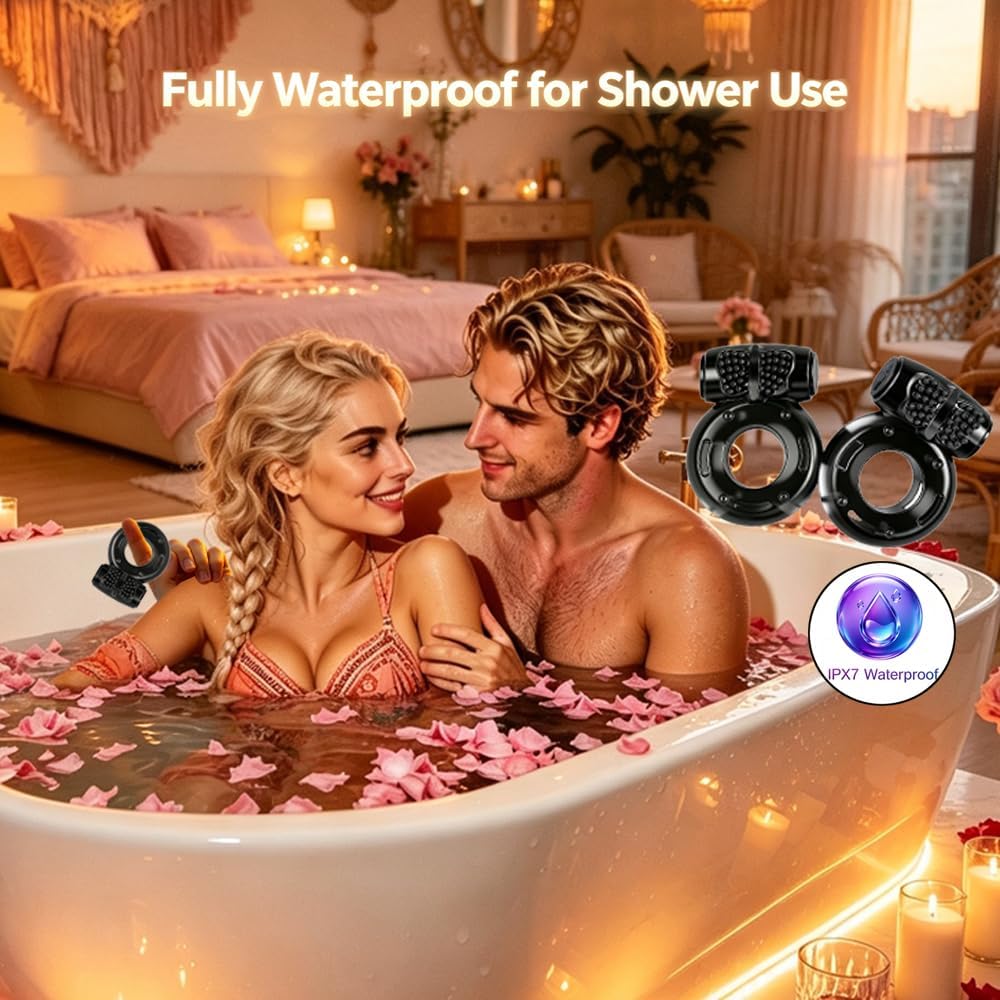 Juego de 6 anillos vibratorios para el pene impermeables, funda de...