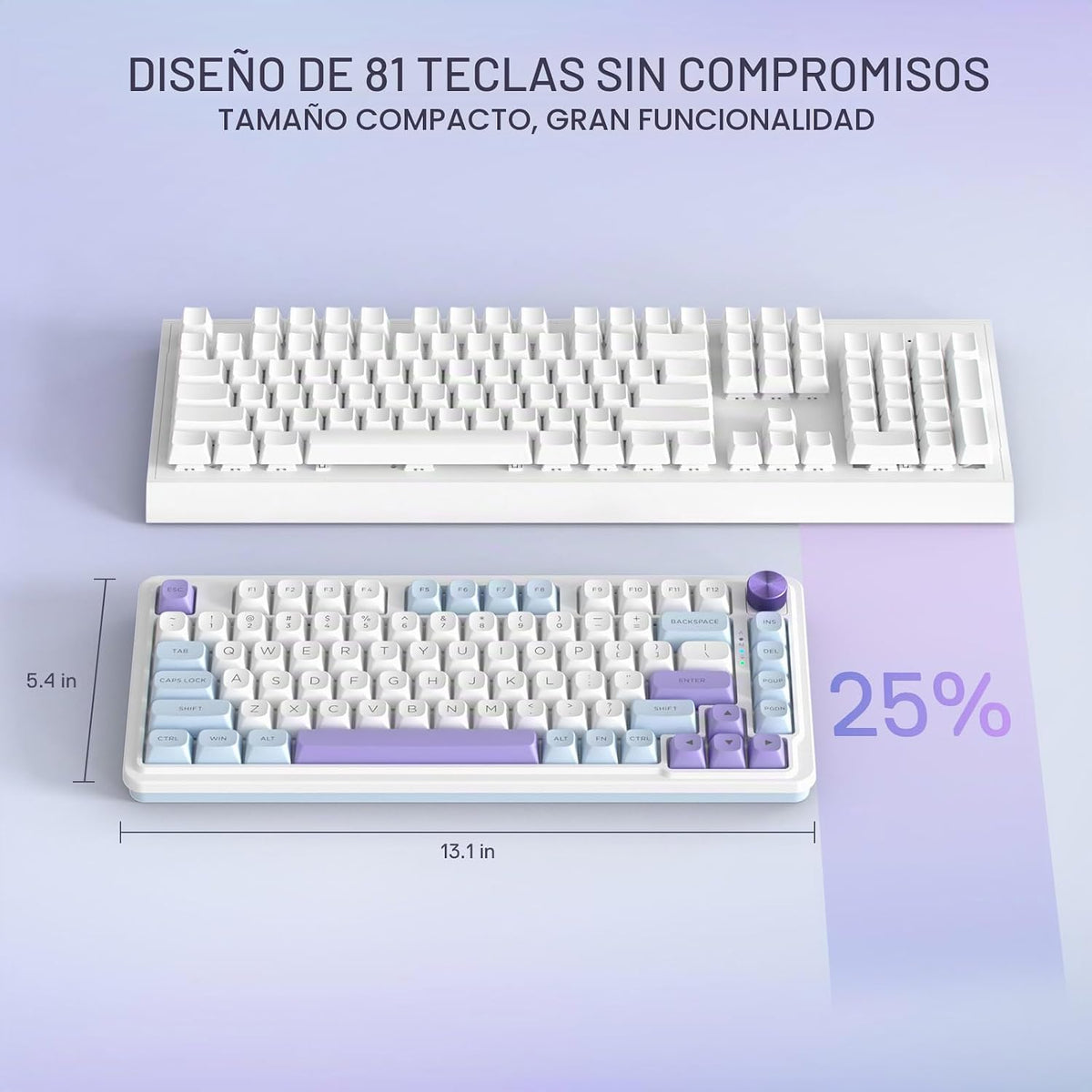 Redragon K673 MAX 75% teclado para juegos RGB inalámbrico con junta...