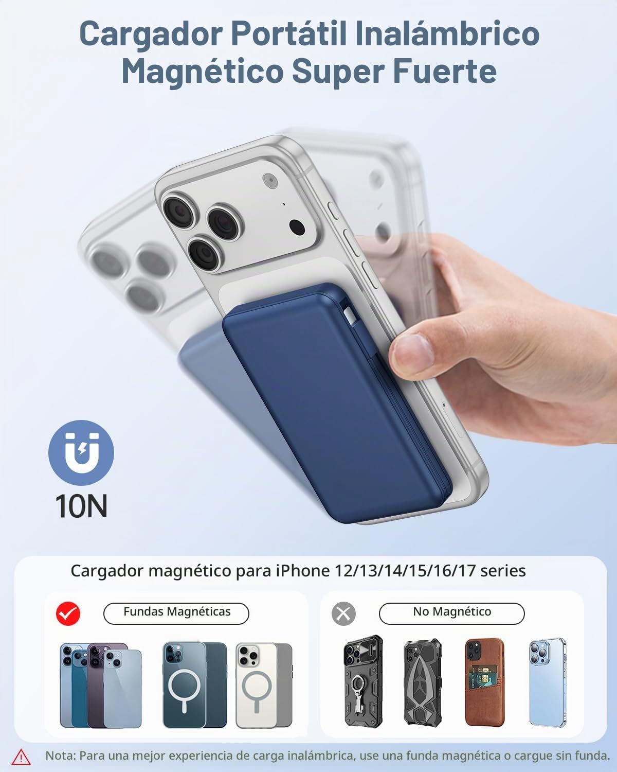 Gawegar para cargador portátil MagSafe, banco de energía magnético...