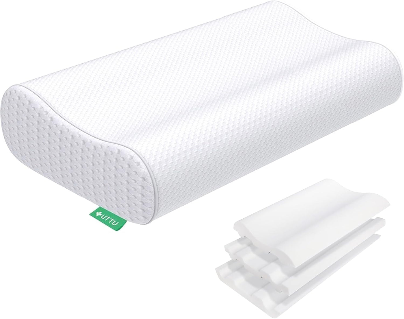 UTTU - Almohada tipo sándwich tamaño King. Almohada de espuma visco...