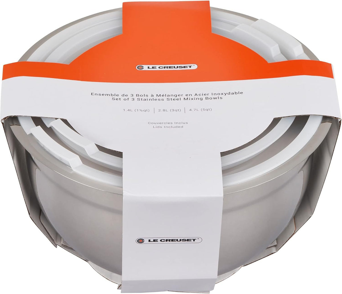 Le Creuset Juego de 3 cuencos de mezcla anidados con base de silico...