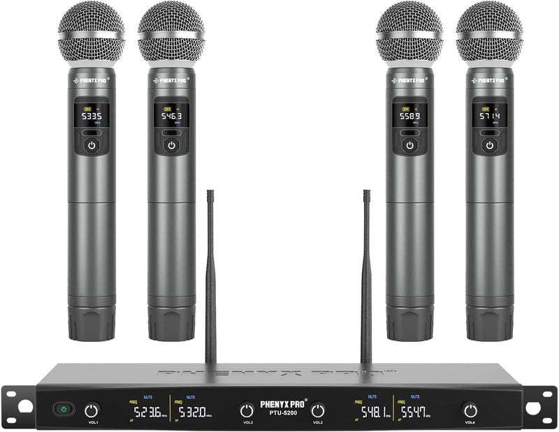 Phenyx Pro Sistema de micrófono inalámbrico dinámico de metal UHF d...