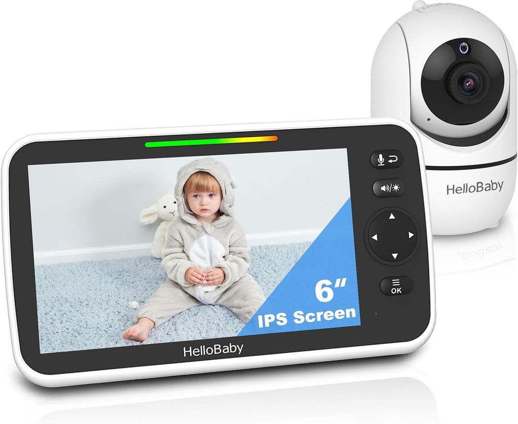 HelloBaby - Monitor de bebé con video de 6'' de pantalla di...