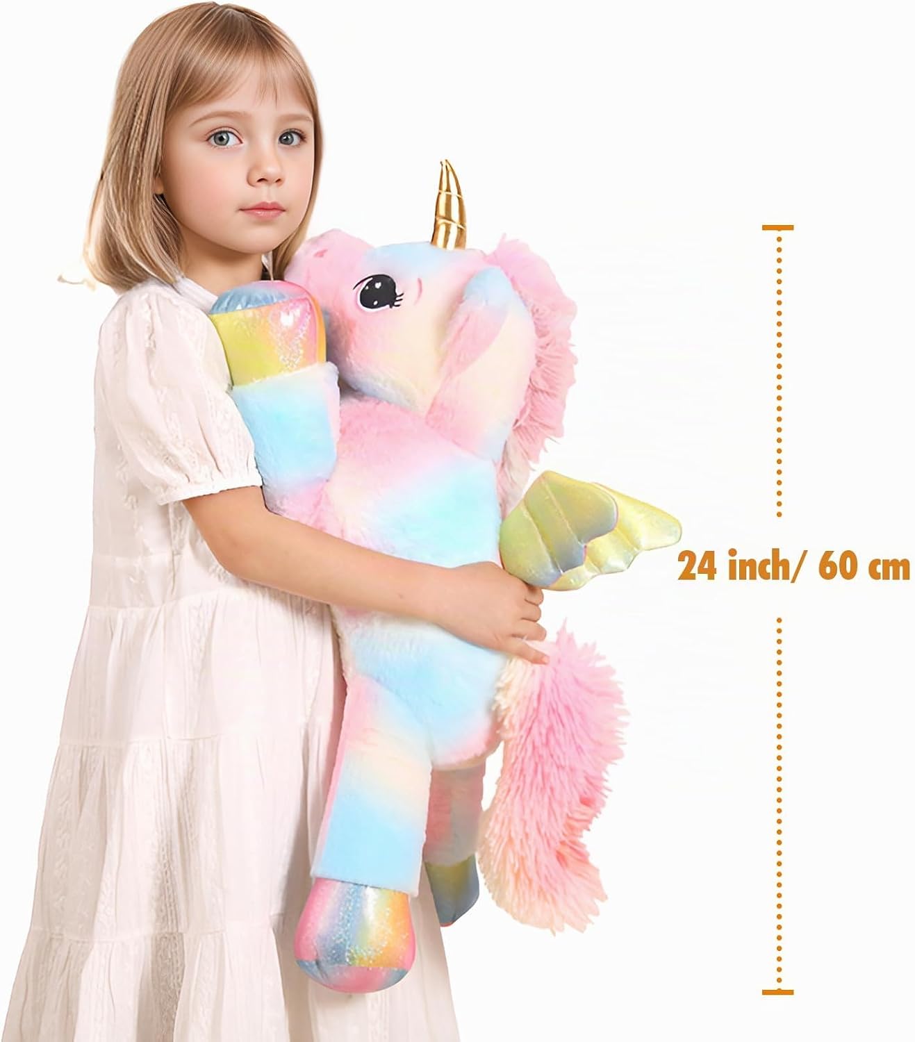 FFxiong Almohada de Peluche de Unicornio Grande de 24 Pulgadas de C...