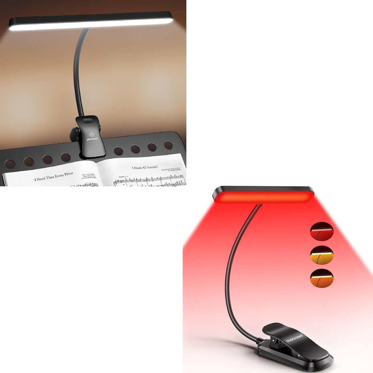 Glocusent Luz de soporte de música con 3 modos de luz roja